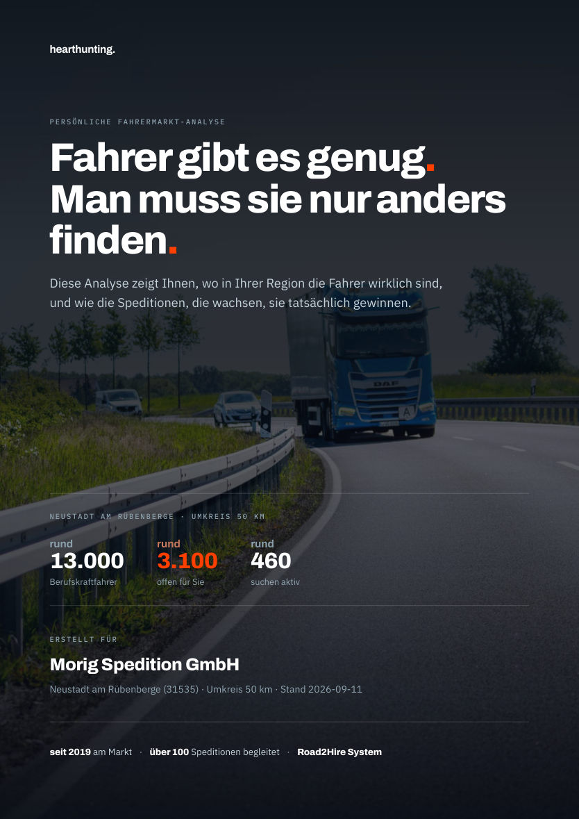 Titelseite Ihrer Fahrermarkt-Analyse
